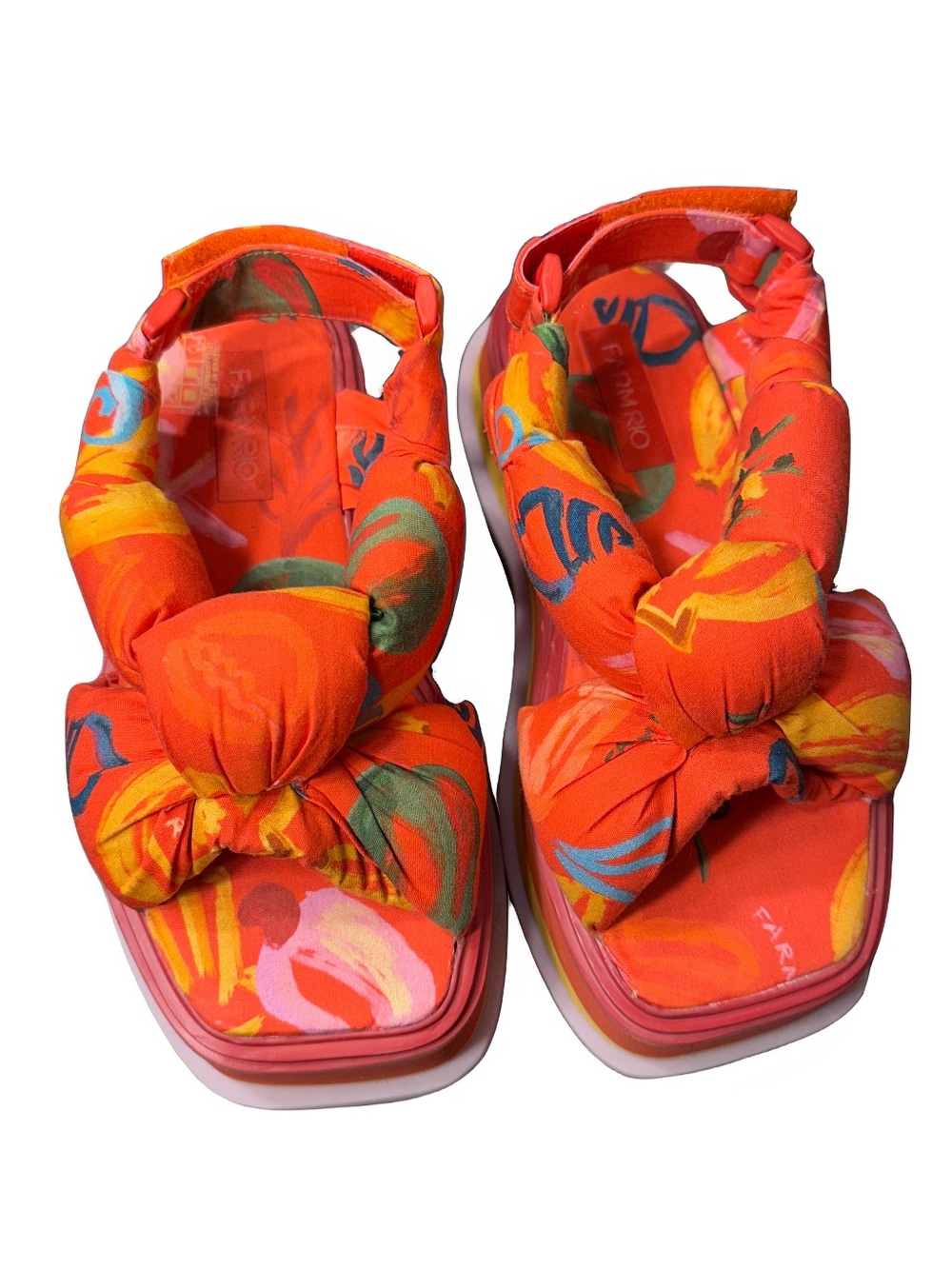 FARM Rio Fruit Scarf Platform Sandals Size 5 - Picture 4 of 9